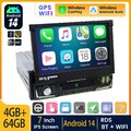 AHD 4+64G 1Din 7'' Android14 Autoradio GPS Navi BT Apple Carplay  Flip Out WiFi