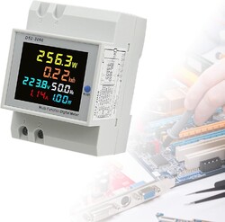LCD Drehstromzähler geeicht für DIN Hutschiene + 5(100)A 300V 3 Phasen 4 Draht
