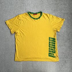 PUMA Vintage Herren T-Shirt Gr. 2XL Regular Fit Kurzarm Logo Jamaica 20218 Gelb