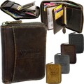 Damen Herren Leder Brieftasche Geldbeutel Portemonnaie Reißverschluss Geldbörse