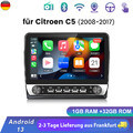 10.1'' Carplay Android14 Autoradio Für Citroen C5 2008-2016 GPS Navi WIFI BT SWC
