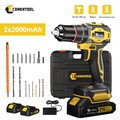 3in1 Akkuschrauber Set 2 Akkus Ladegerät Schlagbohrschrauber Bohrmaschine 52N.m