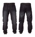 Herren Enzo elastisch gefesselt Denim Mode Jogger Jeans EZ 377 - dunkelblau verblasst