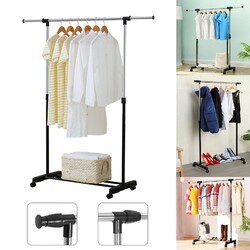 Kleiderständer Schwerlast Garderobenständer auf rollen Verstellbar Kleiderstange