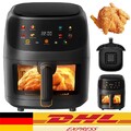 Heißluftfritteuse XXL Airfryer 8L Friteuse Fritteusen Backofen Grill 1800W