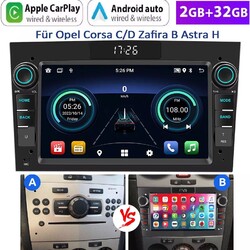 Für Opel Corsa C/D Zafira B Astra G H Android14 Apple Carplay Autoradio GPS NAVI