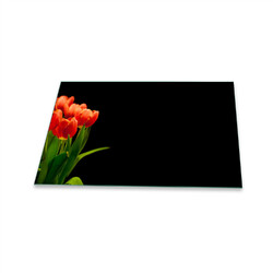 Herdabdeckplatte Ceran 1 Teilig 80x52 Blumen Rot Abdeckung Glas Spritzschutz