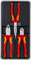 Knipex 002012 VDE Werkzeugset Zangenset 3-teilig Kombizange Flachrundzange
