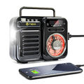 Solar Radio Handkurbel AM/FM Radio mit LED Taschenlampe Bluetooth USB Notfall