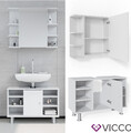 Badmöbel Badezimmer Möbel Spiegelschrank Waschbeckenunterschrank Set Fynn Vicco 