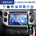 DAB+ 8Kern 6+128G Autoradio Für VW Tiguan 5N 2007-16 Carplay Android 14 GPS WIFI