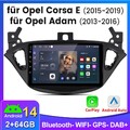 64G Für Opel Corsa E 2015-2019 Adam Android 14 Autoradio GPS DAB CarPlay SWC DAB
