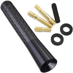 Auto Dach Kurz Stab Antenne 8cm Carbon Design Radio Universal Adapter Fuß DAB