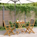 Bistro Set Sitzgruppe Balkonset Gartenmöbel 3-tlg. Grau Massivholz vidaXL