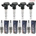 4x MOBILETRON Zündspule + BERU Zündkerze für VW Polo 6R 6C 1.2 TSI 16V Skoda