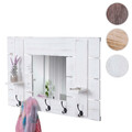 Wandgarderobe HWC-C89 mit Spiegel, Garderobe, Shabby-Look, 90x60cm