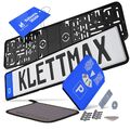 2X Kennzeichenhalter Rahmenlos | Nummernschildhalterung Auto | Klettmax®