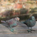  x2 Garten & Haus Bronze Vogel Robin Wren Ornament Dekoration UK