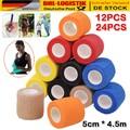 24 Rollen Verband Kohäsiv Bandage Selbstklebend Haftbandage Fixierbinde 5cm*4.5m