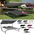 Doppelliege Sonnenliege Gartenliege XXL Doppel-Gartenliege mit Sonnendach Kissen