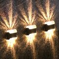 4 Stk Wandlampen LED Solarleuchten IP44 Außen Zaunleuchte Gartenleuchte Treppen