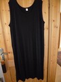 schönes schwarzes ärmelloses T-Shirt Kleid Gr.56/58 seitl.geschlitzt Basic