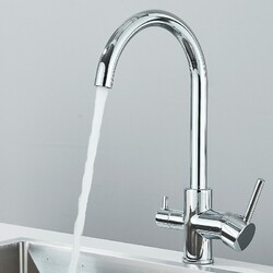 Küchenarmatur 3 Wege Wasserfilter Trinkwasserhahn Mischbatterie Chrom Wasserhahn