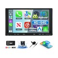 DAB+ Carplay Android 15 Autoradio 2 DIN 7" 4+64GB GPS NAVI WIFI RDS BT + MIK KAM