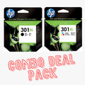 Original HP 301 / 301XL Schwarz & Farbe Tintenpatronen