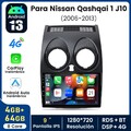 4G+64G Carplay Android 14 Für Nissan Qashqai 1 J10 2006-2013 Autoradio GPS DAB+
