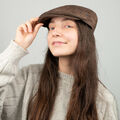 Bugatti Ledercap Echtleder Flatcap Schiebermütze Schirmmütze Nubukleder Herren