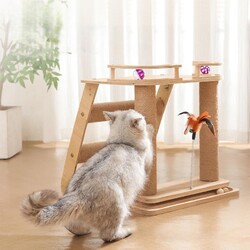 Katzenkratzbaum Holz Kugelbahn Übungs- und Spielspaß Tierbedarf Kratzen