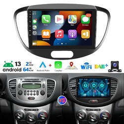DAB+ Apple CarPlay 2+64G Android 13 Autoradio Für Hyundai i10 2007-2013 Navi KAM