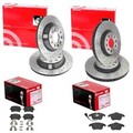 brembo BREMSSCHEIBEN+BELÄGE VORNE+HINTEN passend für AUDI Q3 NUR bis Bj. 10/2014
