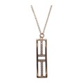 Tiffany & Co. T Zwei Offen Stangen Vertikal Anhänger Diamant Halskette 0.07ct