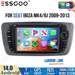 Android 14 Carplay Autoradio 2+32G GPS RDS BT Für Seat Ibiza MK4 IV 6J 2009-2013