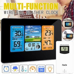 Wetterstation Funk mit Außensensor Thermometer Hygrometer Farbdisplay DHL