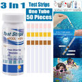 50x Pool Teststreifen 3in1 Chlor Brom pH Wert Alkalität Pooltester Wassertester