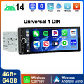 6.86" Autoradio 1DIN Apple Carplay Android 14 4+64G IPS TouchScreen GPS USB WIFI