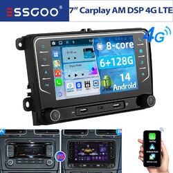 Android 14 6+128G Autoradio Carplay GPS 8-Core Für VW GOLF 5 Touran Caddy Tiguan