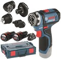 Bosch Professional GSR 12V-15 FC Akku-Bohrschrauber Set, 2 Akkus, 4 Aufsätze SET