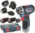 Bosch Professional GSR 12V-15 FC inkl.2 Akkus, 4 Aufsätze Akku-Bohrschrauber Set