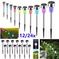 12/24x LED Solarleuchte Solar Leuchten Edelstahl Solarlampe Gartenleuchten Außen