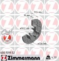 2x ZIMMERMANN Bremsscheibe 600.1599.52 für SEAT VW