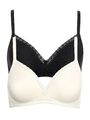 Lisca 2er Pack Soft BH Ines 020282 Gr. 75-95 B-D in Cream oder Schwarz