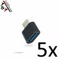 5x Adapter OTG USB 3.0 USB A Buchse auf USB C Typ C Stecker Samsung Kurz Schwarz