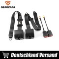2x Auto Sicherheitsgurt 3 Punkt Universal mit E Prüfung Gurtpeitsche Schwarz