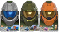 Halo 3x Spartan Helmet Orange Silver Green 2-Pack Mega Construx Set Figur Mattel