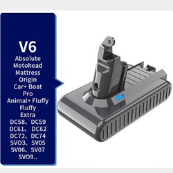 Für Dyson V6 Akku 9500mAh 8000mAh Ersatzakku DC58 DC59 DC61 DC62 6AH / Filter