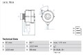 Lichtmaschine Generator für Mercedes 124 Coupe 1985 - 1996 Bosch 0986033810